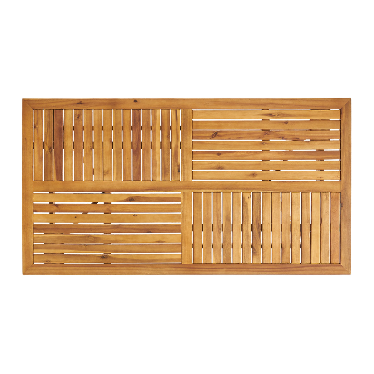 Outdoor 59 Inch Rectangular Solid Wood Dining Table - Teak Finish