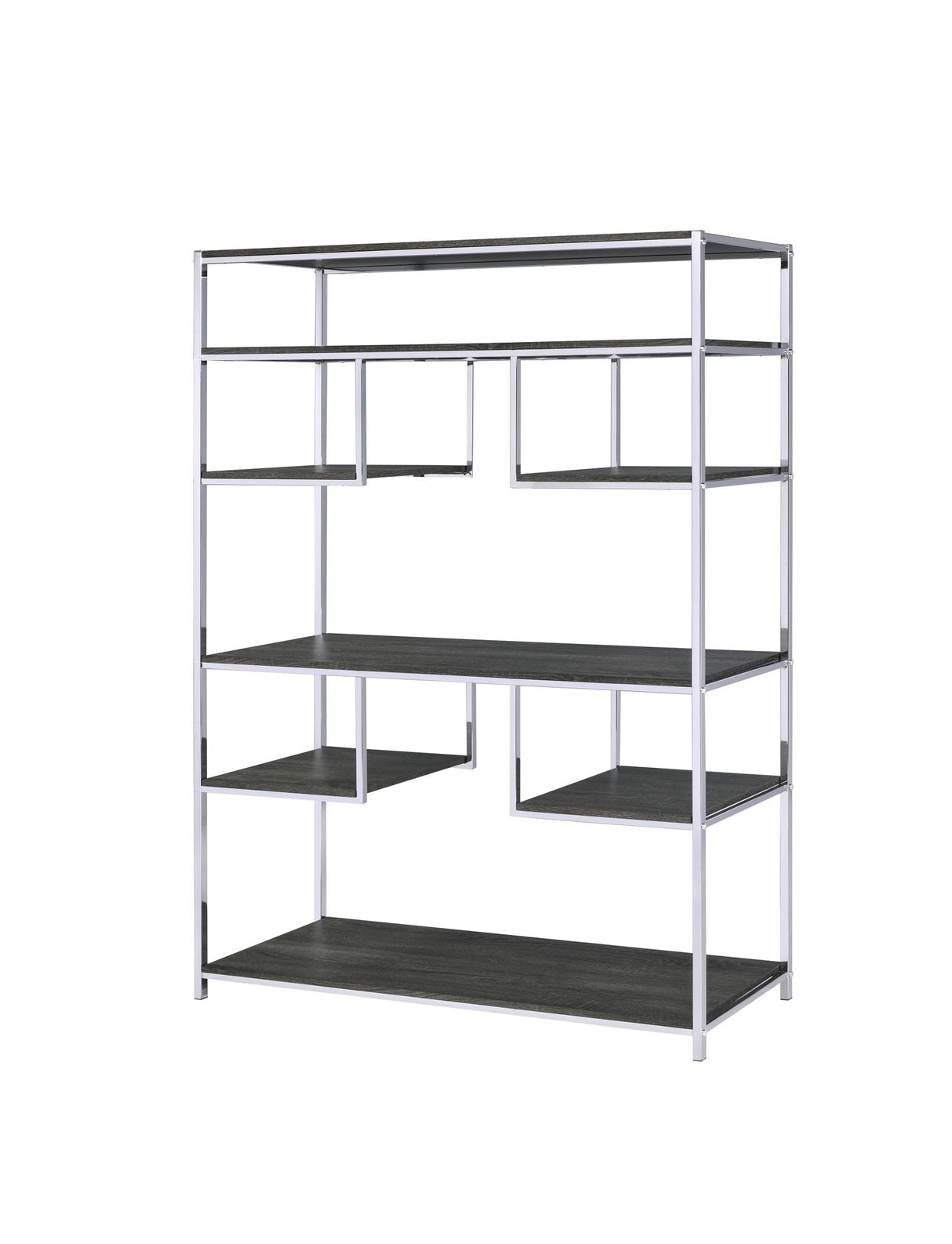 Vonara - Bookshelf - Chrome / Gray / Oak - Best Buy Furniture