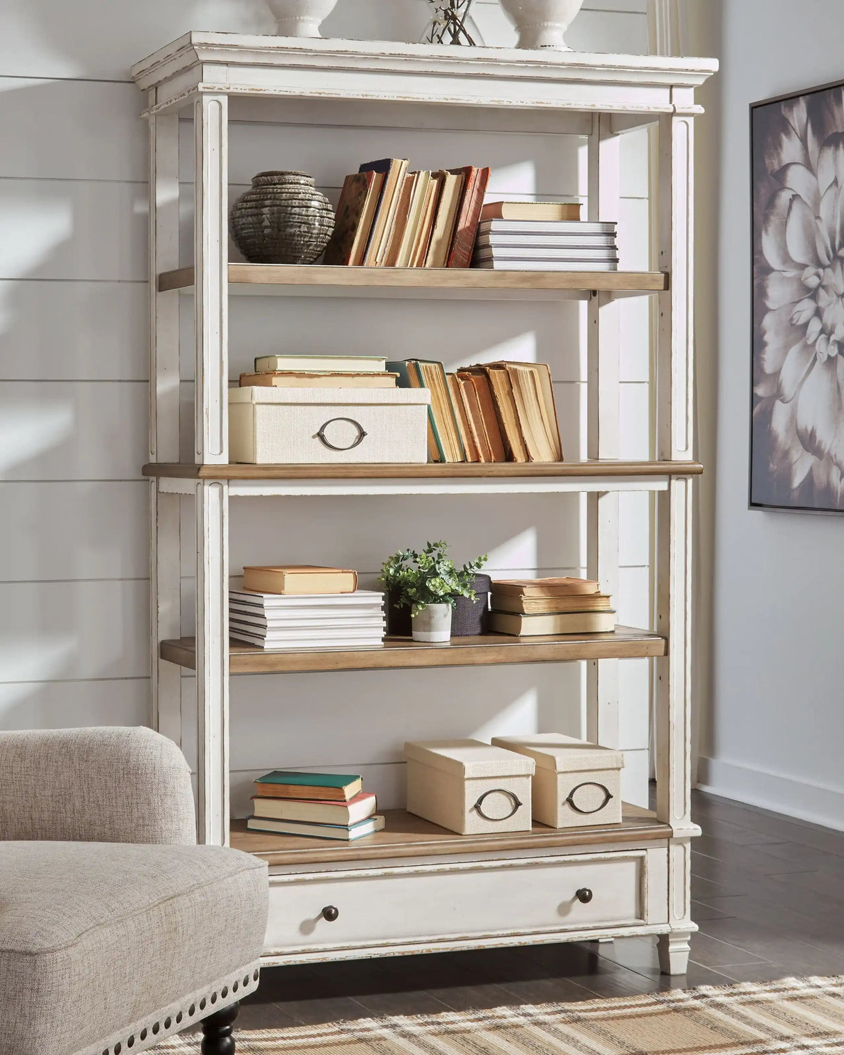 Realyn - Bookcase - Brown / White - Best Buy Furniture