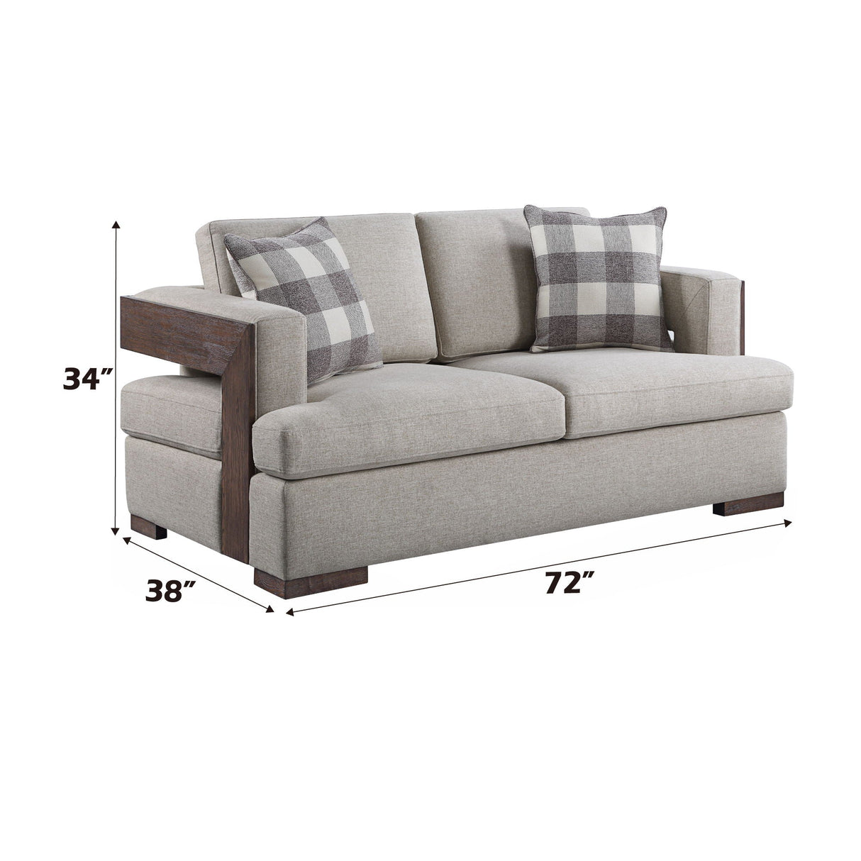 Niamey - Loveseat With 2 Toss Pillows - Walnut - Best Buy Furniture