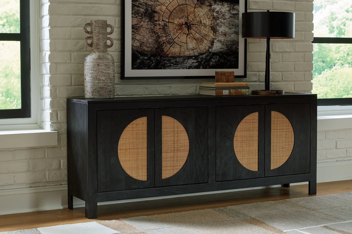 Cliffiings - Accent Cabinet - Black / Natural - Best Buy Furniture