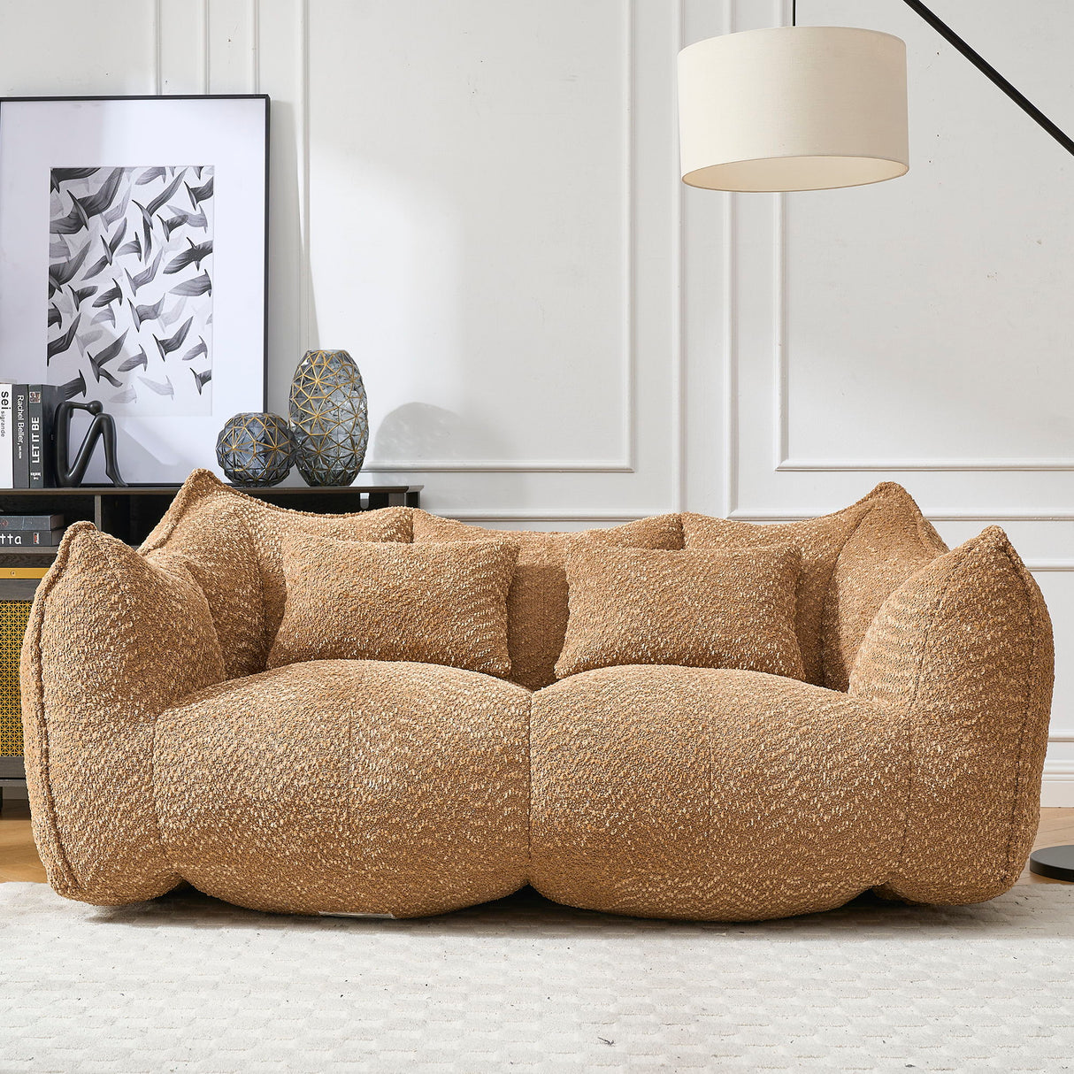 Comfortable Dual Beanbag Chair With High Resilience Foam Core For 2 People