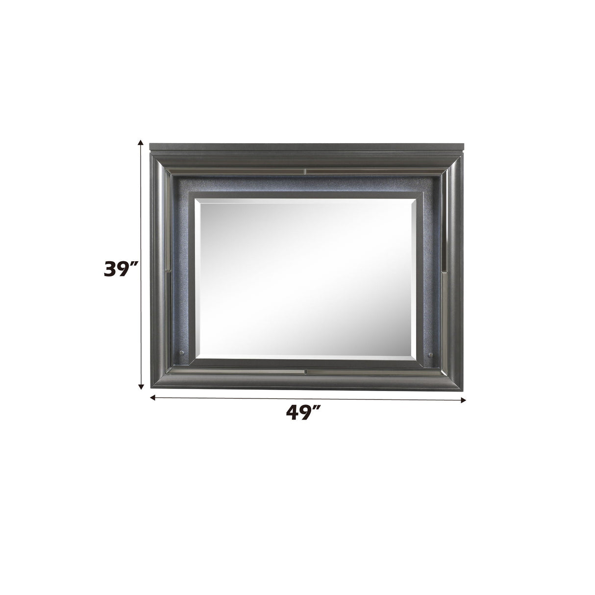 Sawyer - Metallic Mirror With LED - Gray - Best Buy Furniture