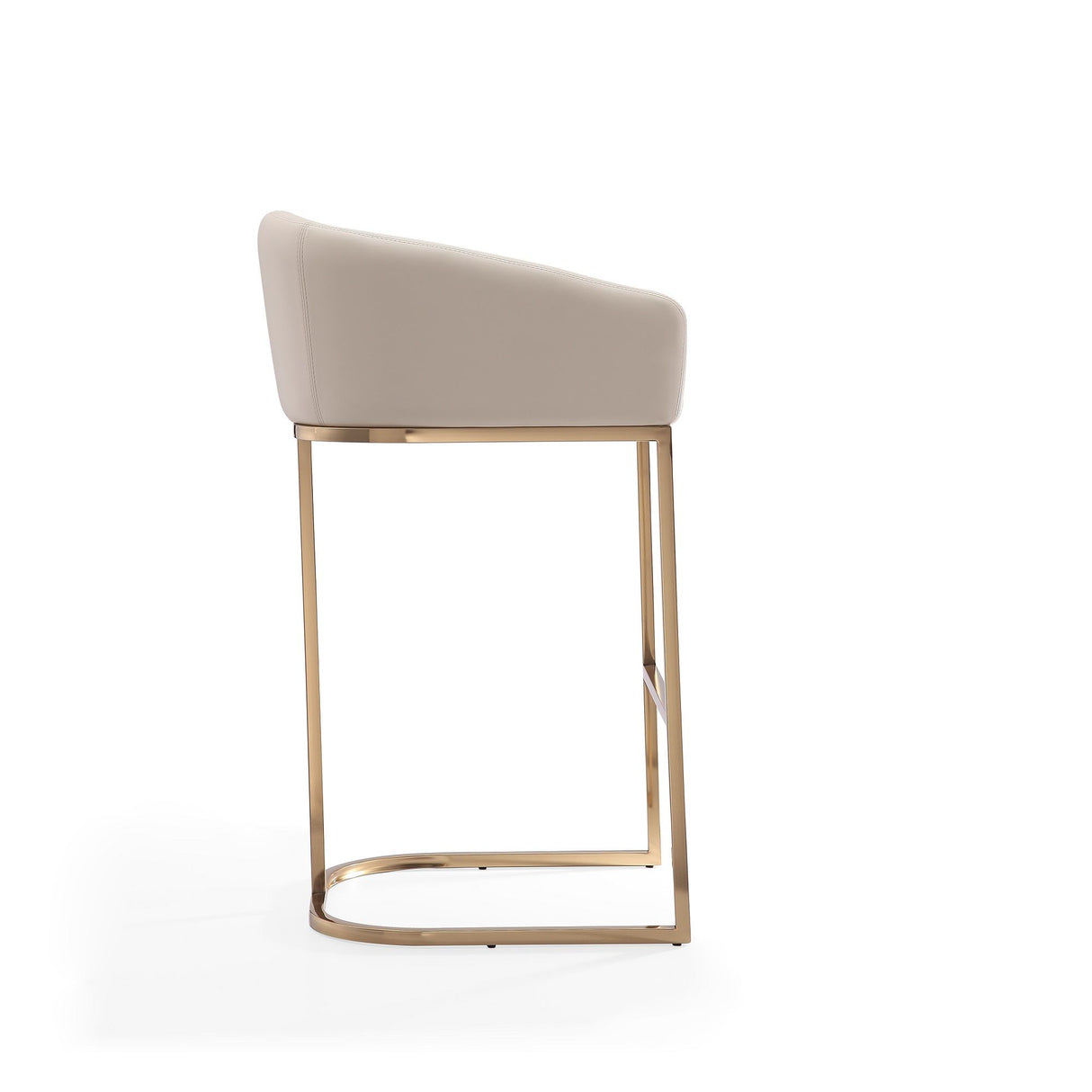 Mid-Century Modern Stool With Steel Base