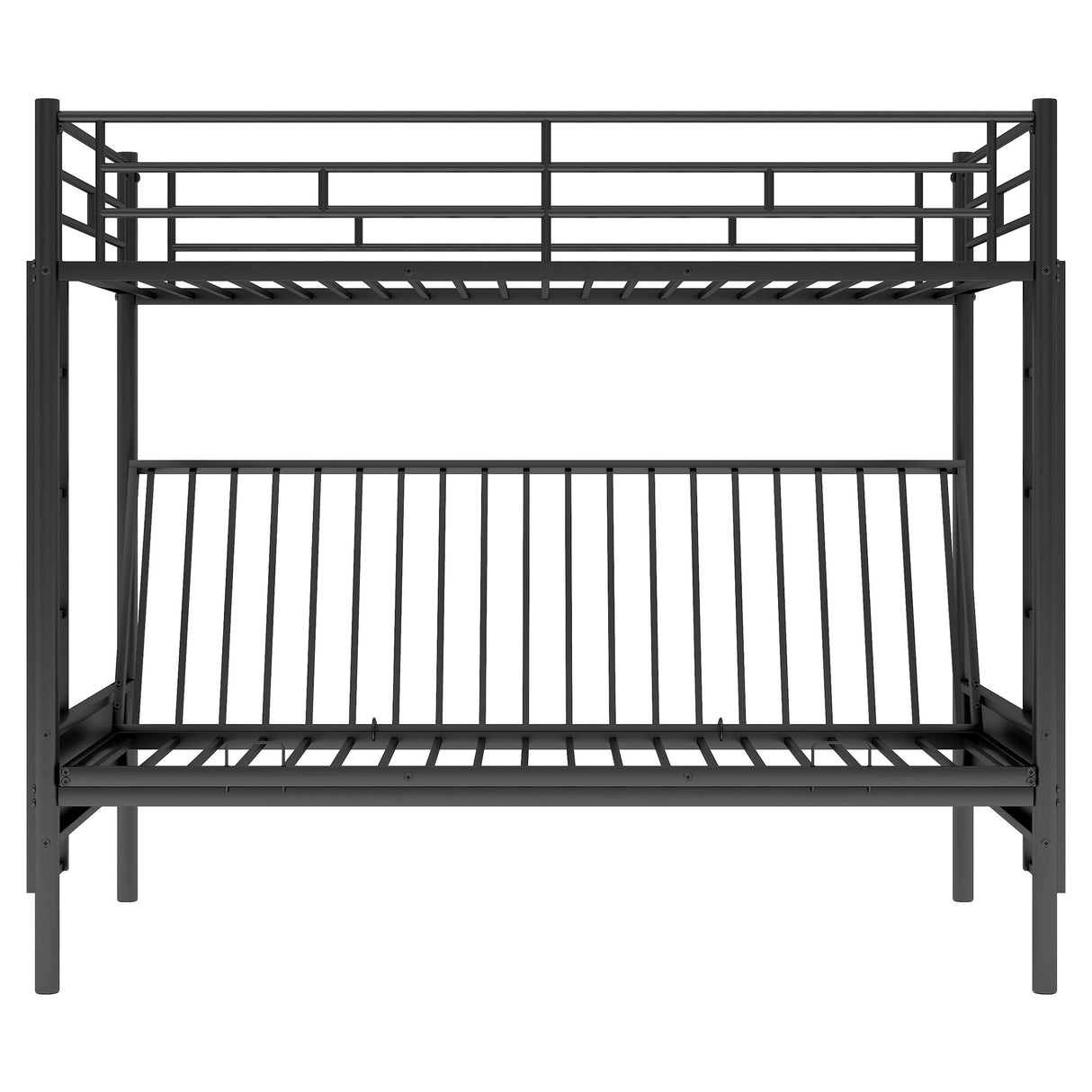 Twin Over Full Bunk Bed, Multifunction - Black