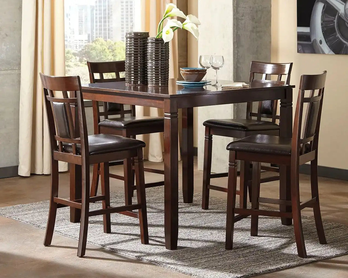 Bennox - DRM Counter Table Set (Set of 5) - Brown - Best Buy Furniture