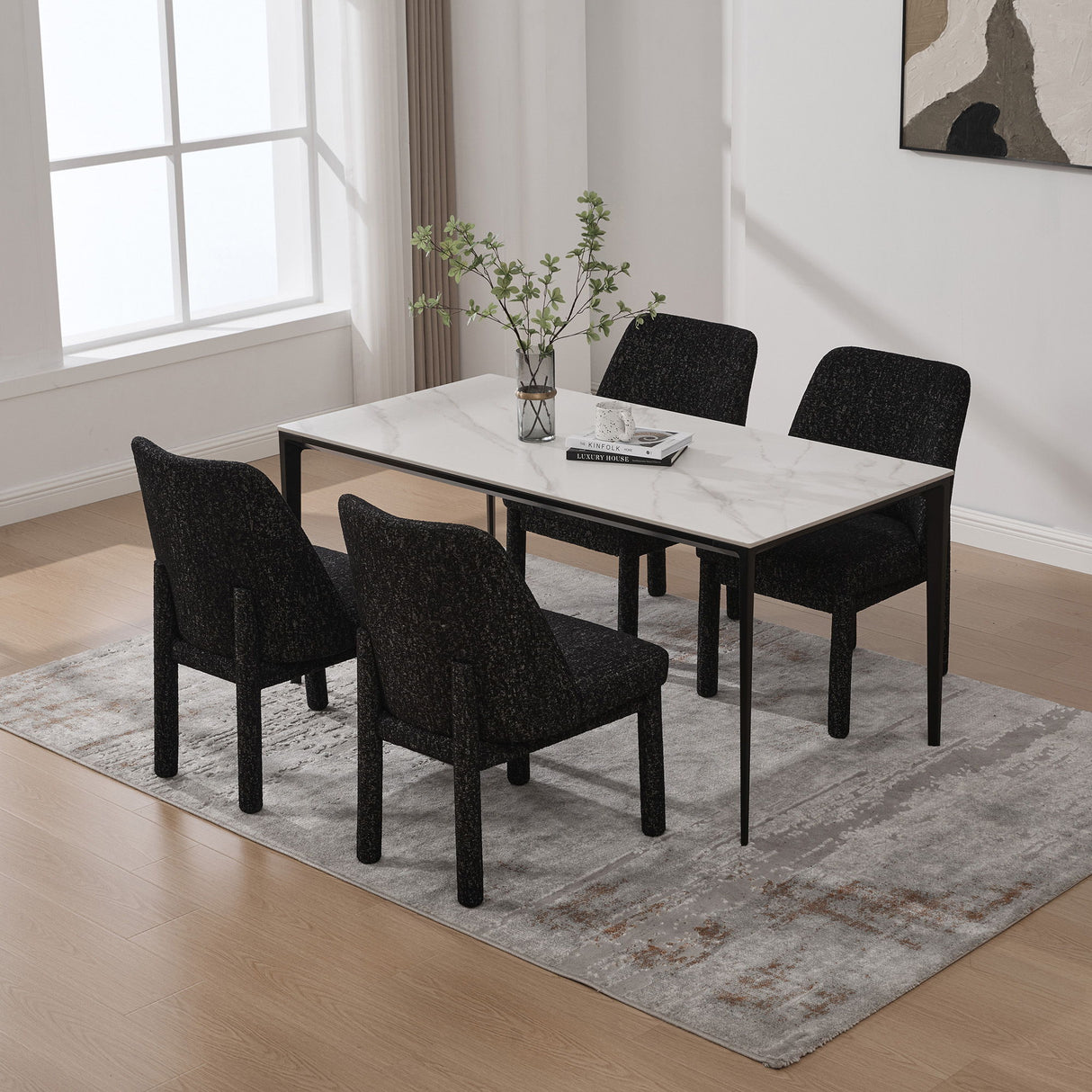 Wide Minimalist Dining Chair