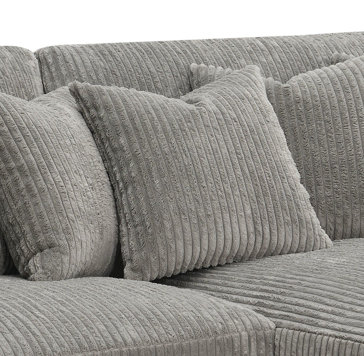 Tavia - Reversible Sectional Sofa With 6 Pillows - Gray - Best Buy Furniture