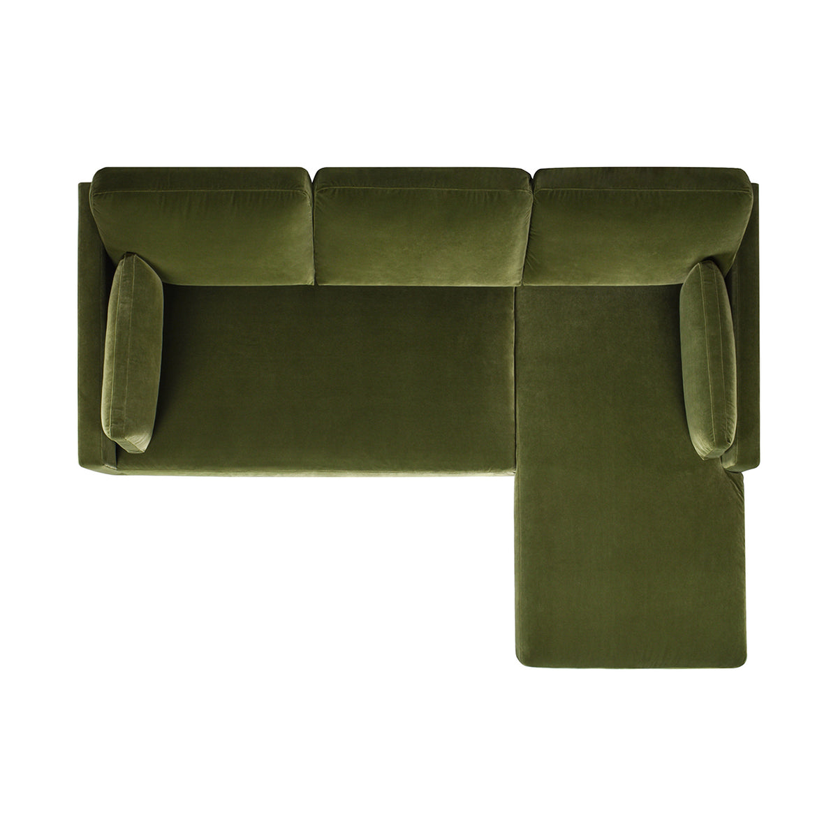 Knox 89-Inch Modern Farmhouse Reversible Chaise Sectional, Green Velvet