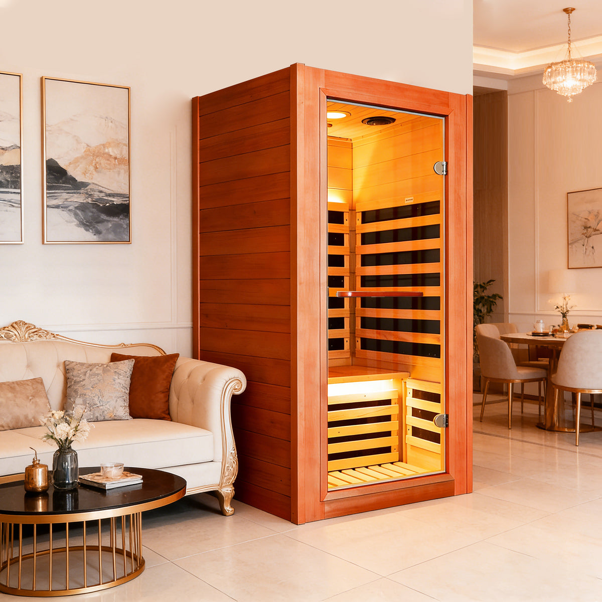 1020W African Oguman Single Mini Far Infrared Sauna Room