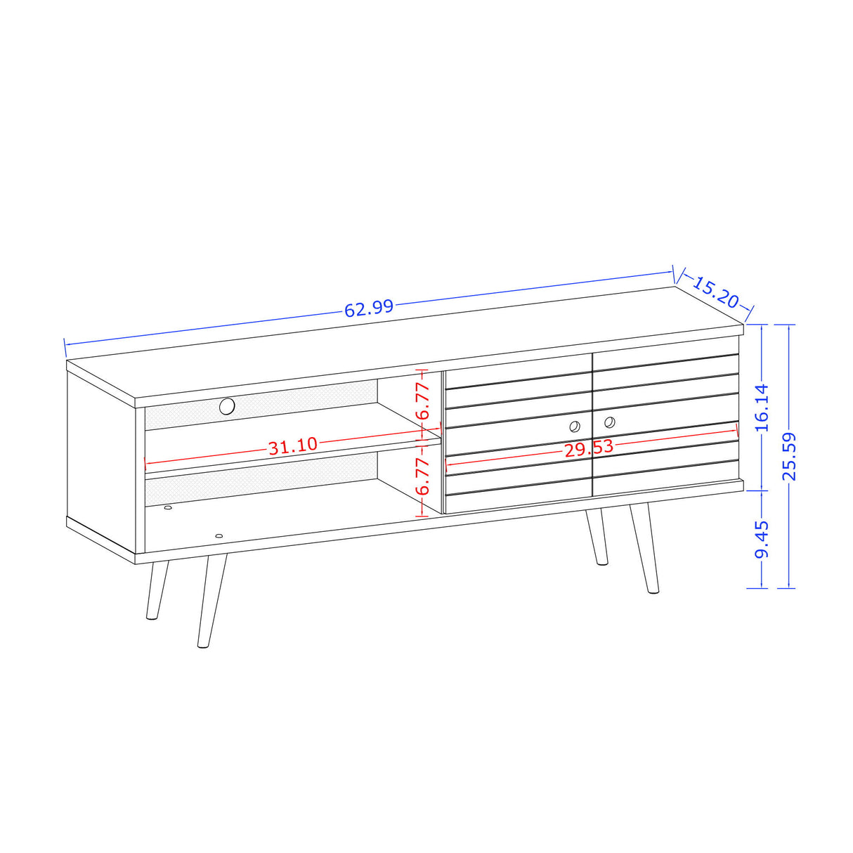 Liberty - TV Stand & 2 Open Shelves - Natural / White