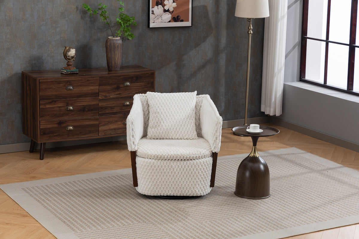 Mid Century Modern Accent Chair with Solid Wood Frame