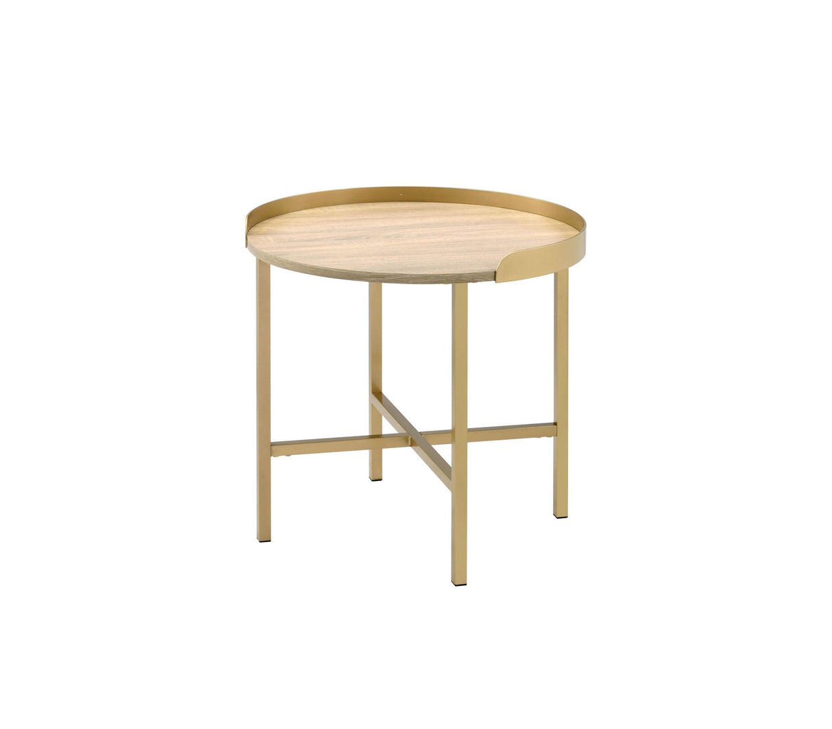 Mithea - End Table - Oak / Gold - Best Buy Furniture