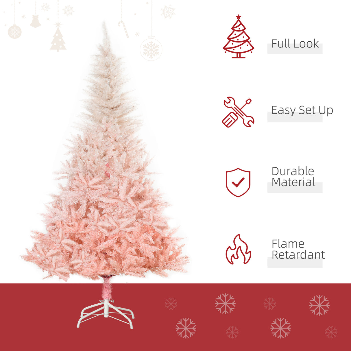HOMCOM 6ft Unlit Spruce Artificial Christmas Tree