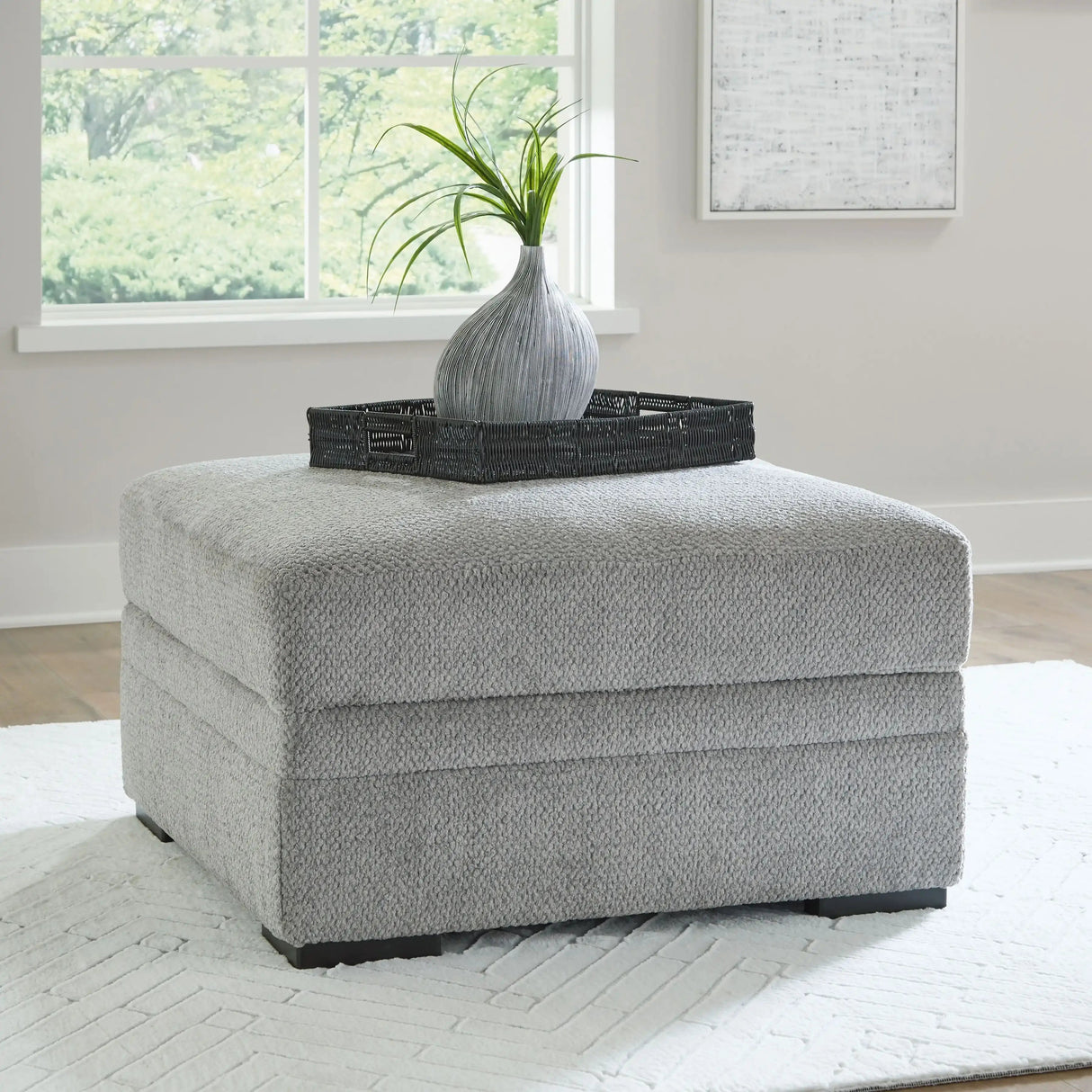 Casselbury - Ottoman With Storage - Cement - Best Buy Furniture