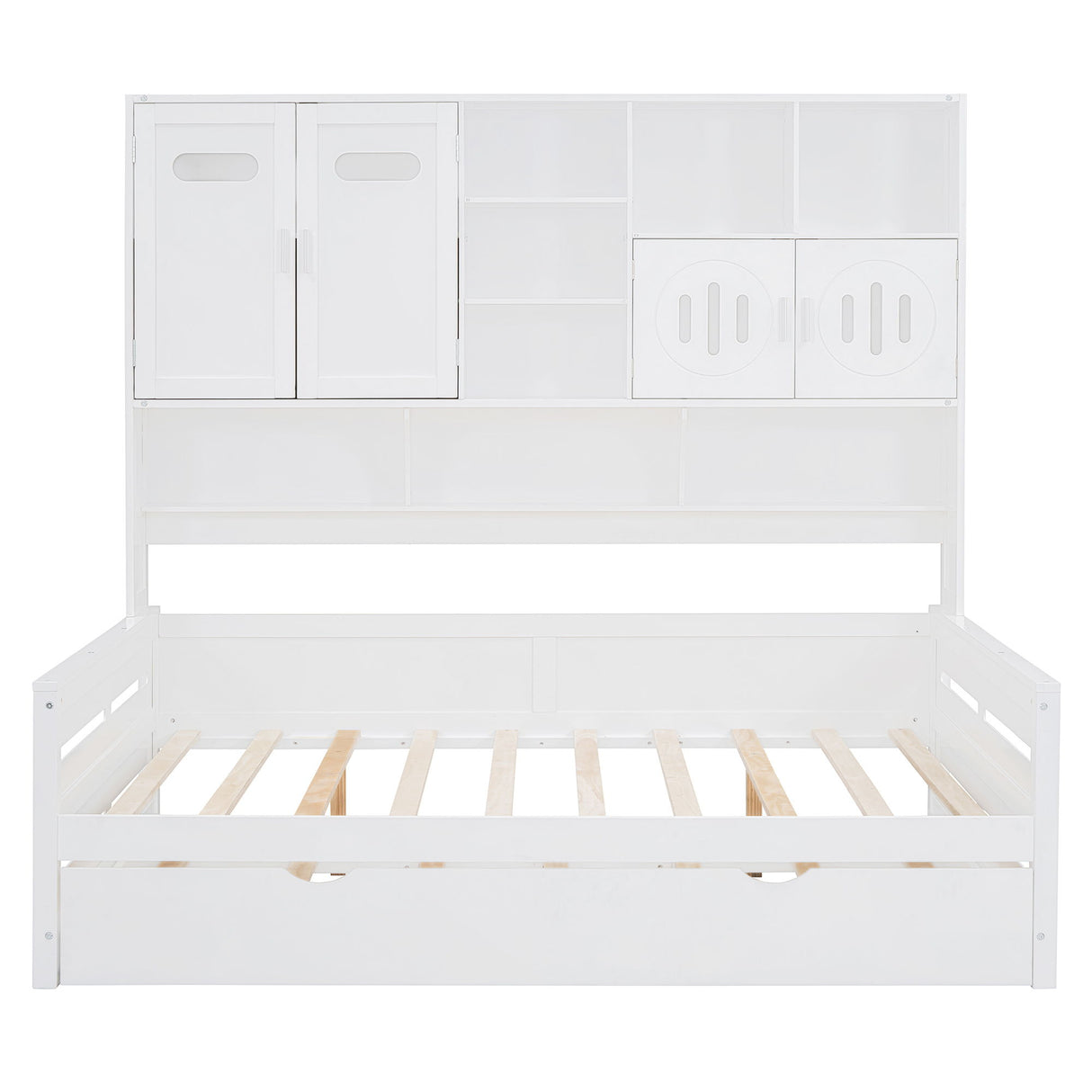 Daybed With All-In-One Cabinet And Shelf