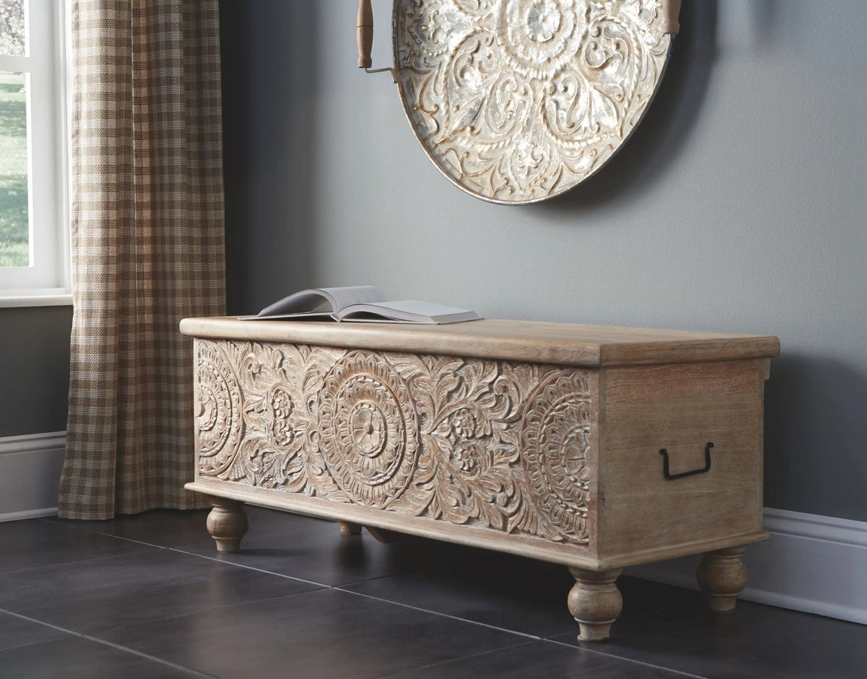Fossil Ridge - Storage Bench - Beige - Best Buy Furniture