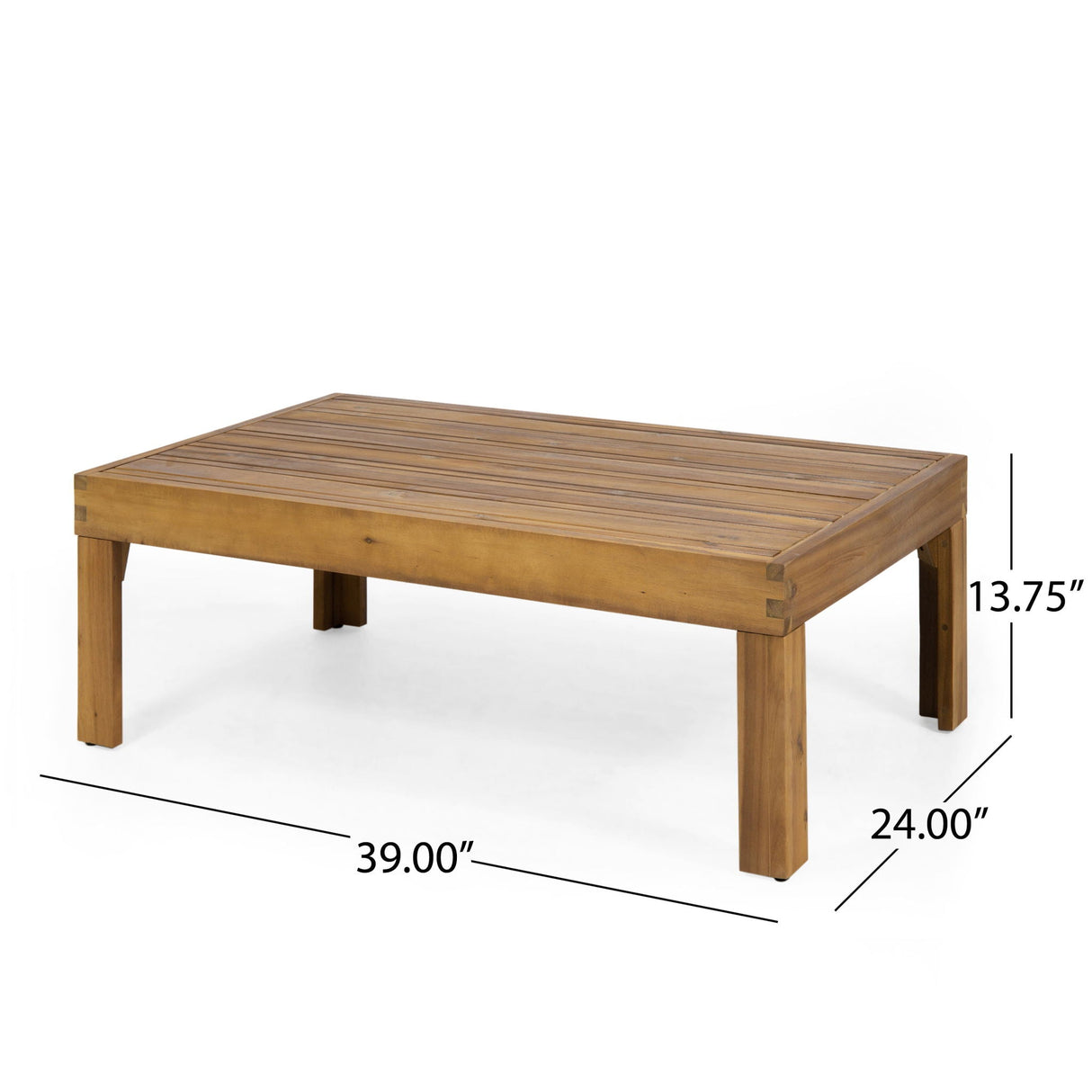 Outdoor Patio Set With Coffee Table And Loveseat - Teak / Beige - Best Buy Furniture