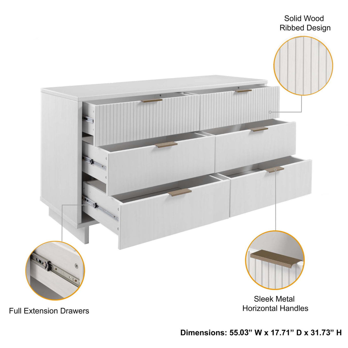 Granville - Dresse With 6 Drawers