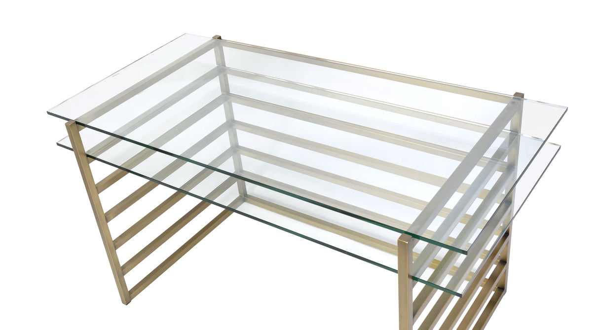 Shona Clear Glass Top & Antique Desk