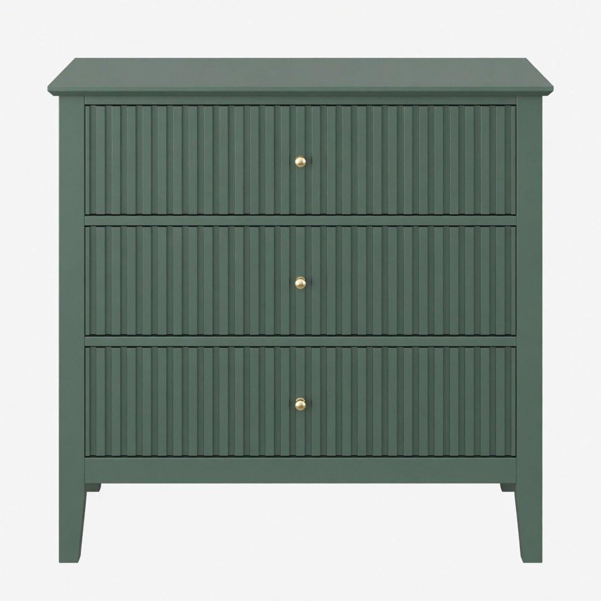 Fluted 3 Drawer Nightstand With Soft Close Slides