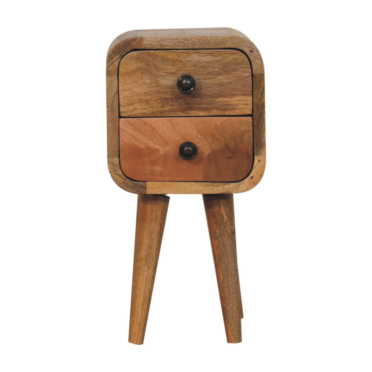 Solid Wood Extra Mini Curved Oak Bedside Table