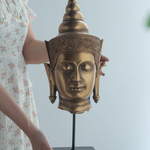 Buddha Statue Head On Stand
