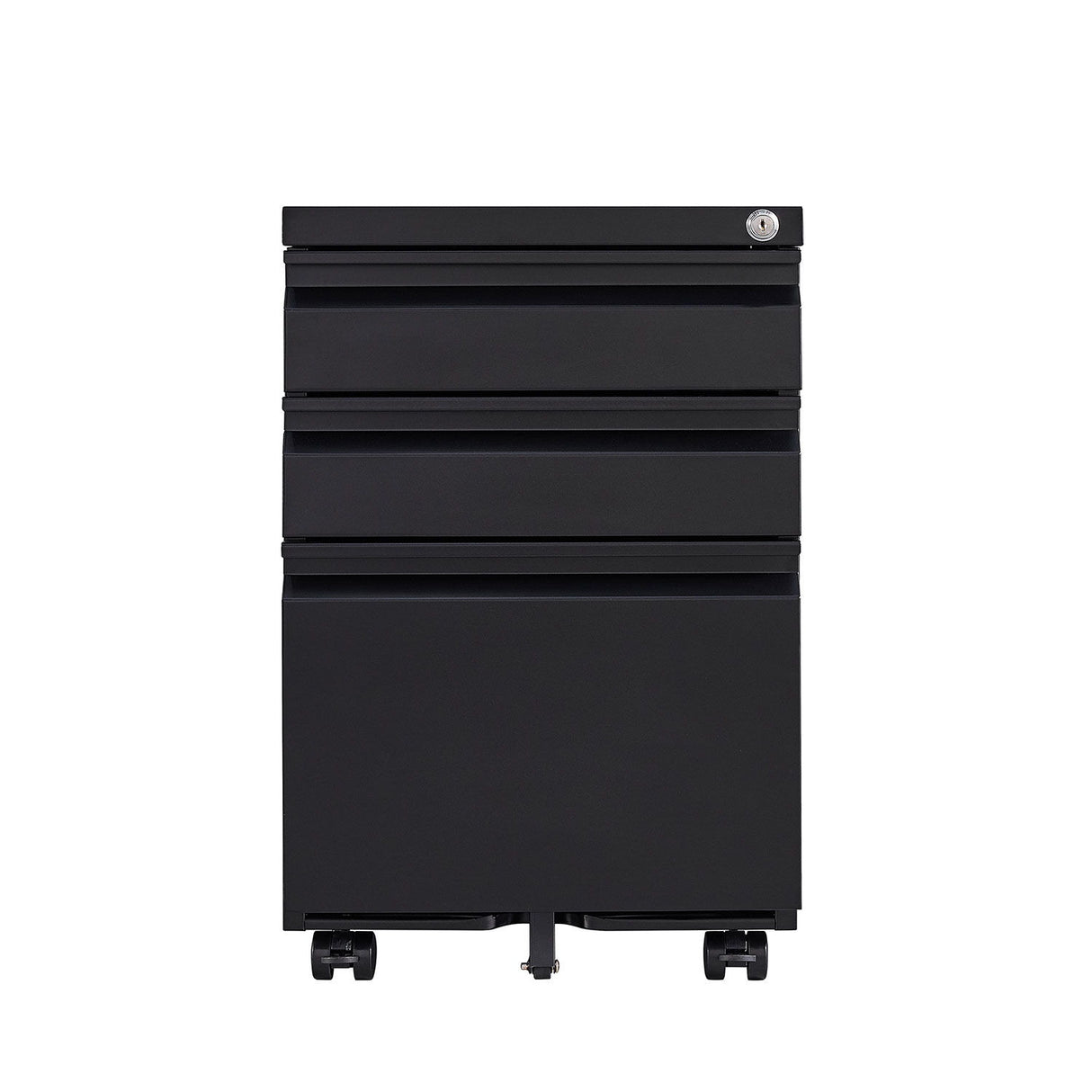 Contemporary 3 Drawer Mobile Filing Cabinet With Lock, Metal Office Storage For Legal / Letter Size