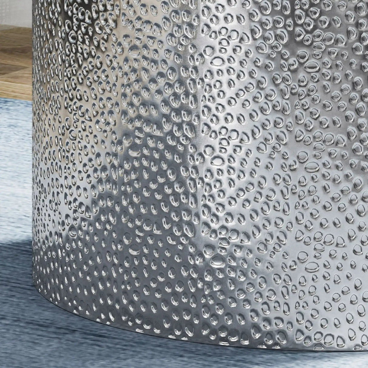 Modern Round Accent Table With Hammered Surface - Best Buy Furniture