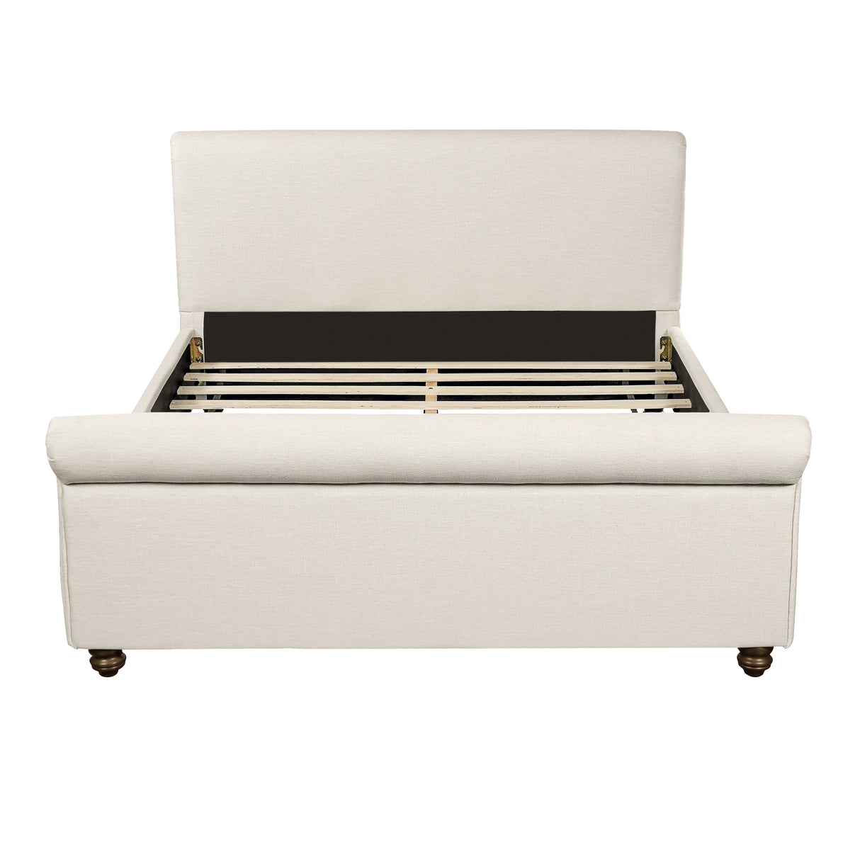 Queen Size Upholstered Bed Frame With Linen Fabric