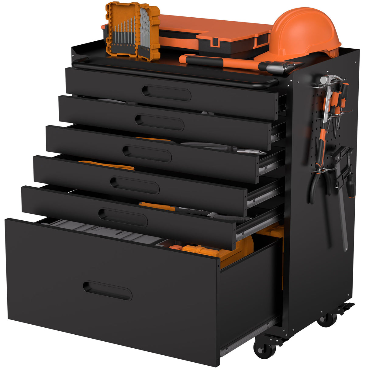 Rolling Tool Cabinet Heavy Duty Garage Storage With Lockable Doors