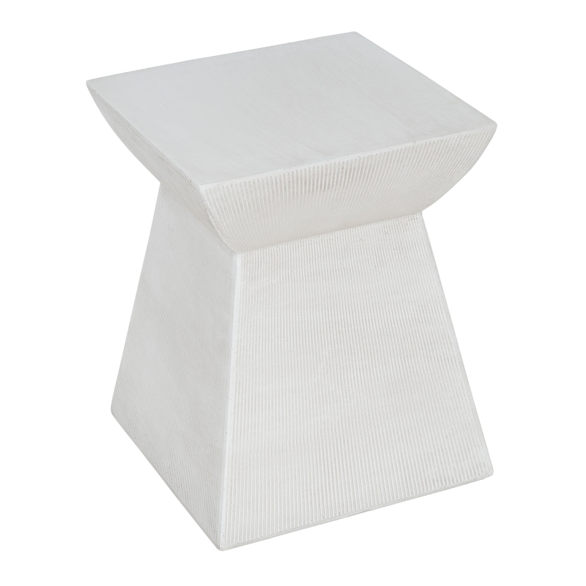 Antique-Textured Magnesium Oxide Outdoor Side Table