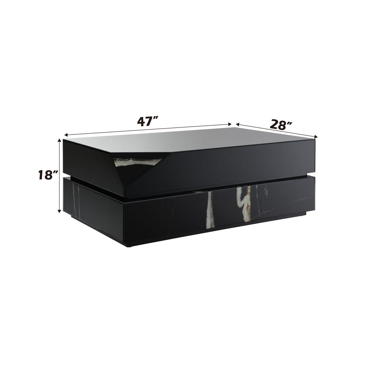 Wenona - Mirrored Coffee Table - Black - Best Buy Furniture