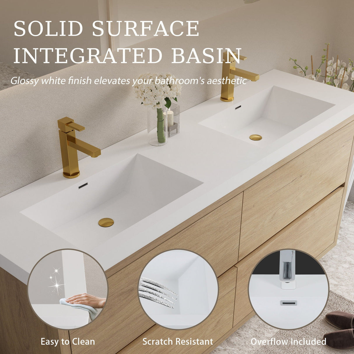Bathin Freestanding Bathroom Vanity With Double Sinks