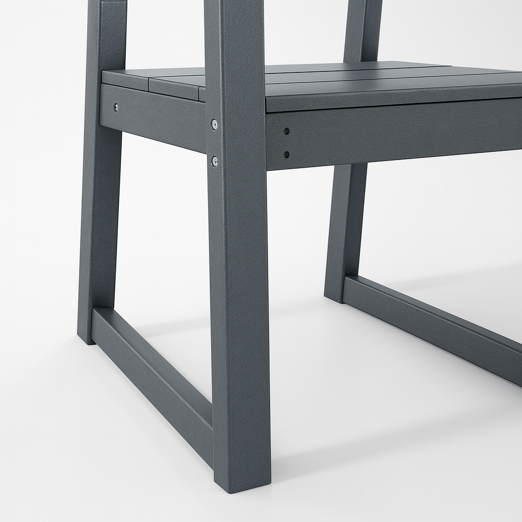 Grey HDPE Outdoor & Garden Armchairs with Backrest