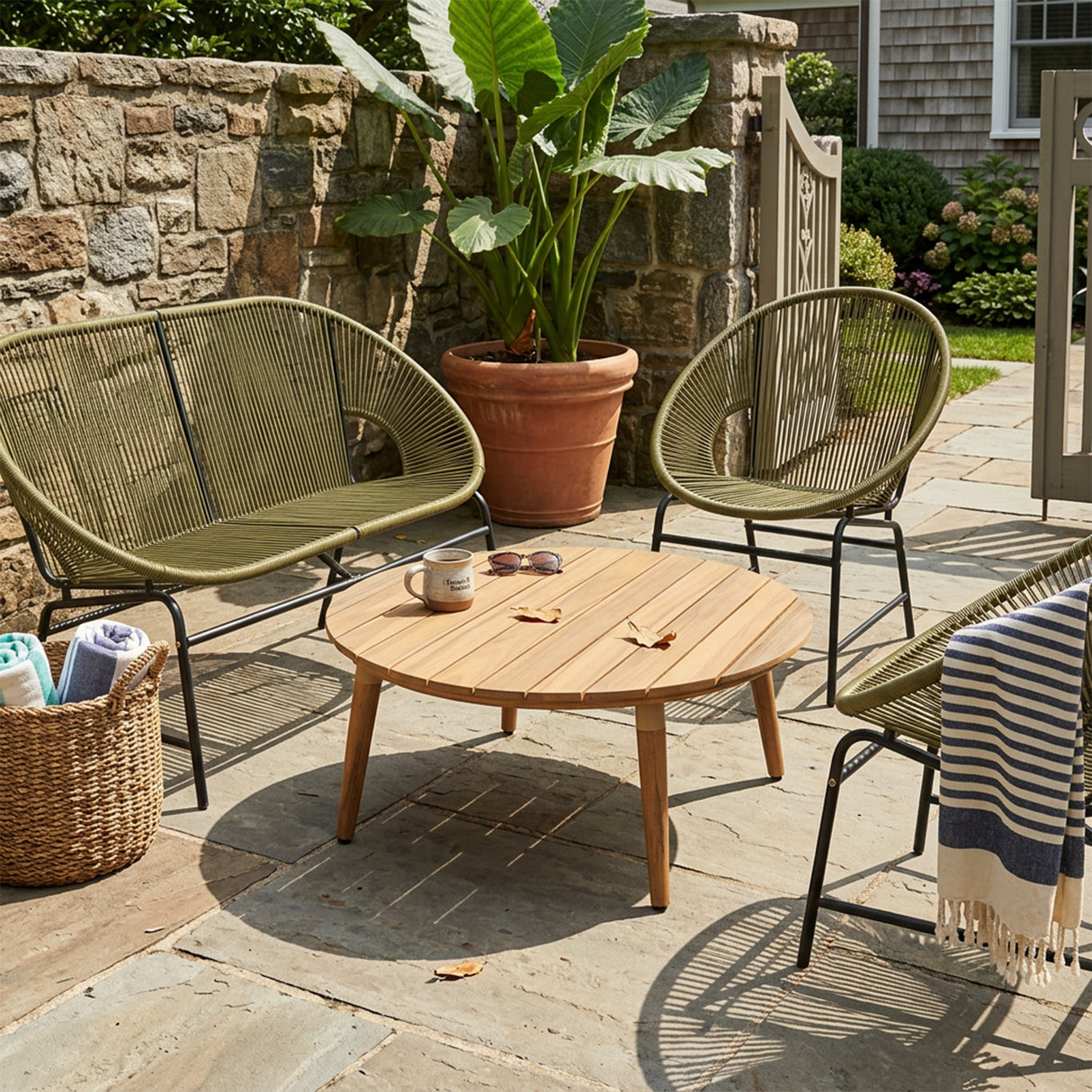 Nusa Outdoor Patio 4-Pcs Chat Set