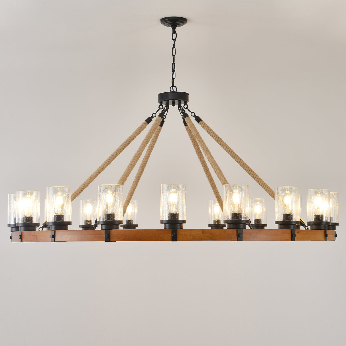 18-Light Rustic Wagon Wheel Chandelier