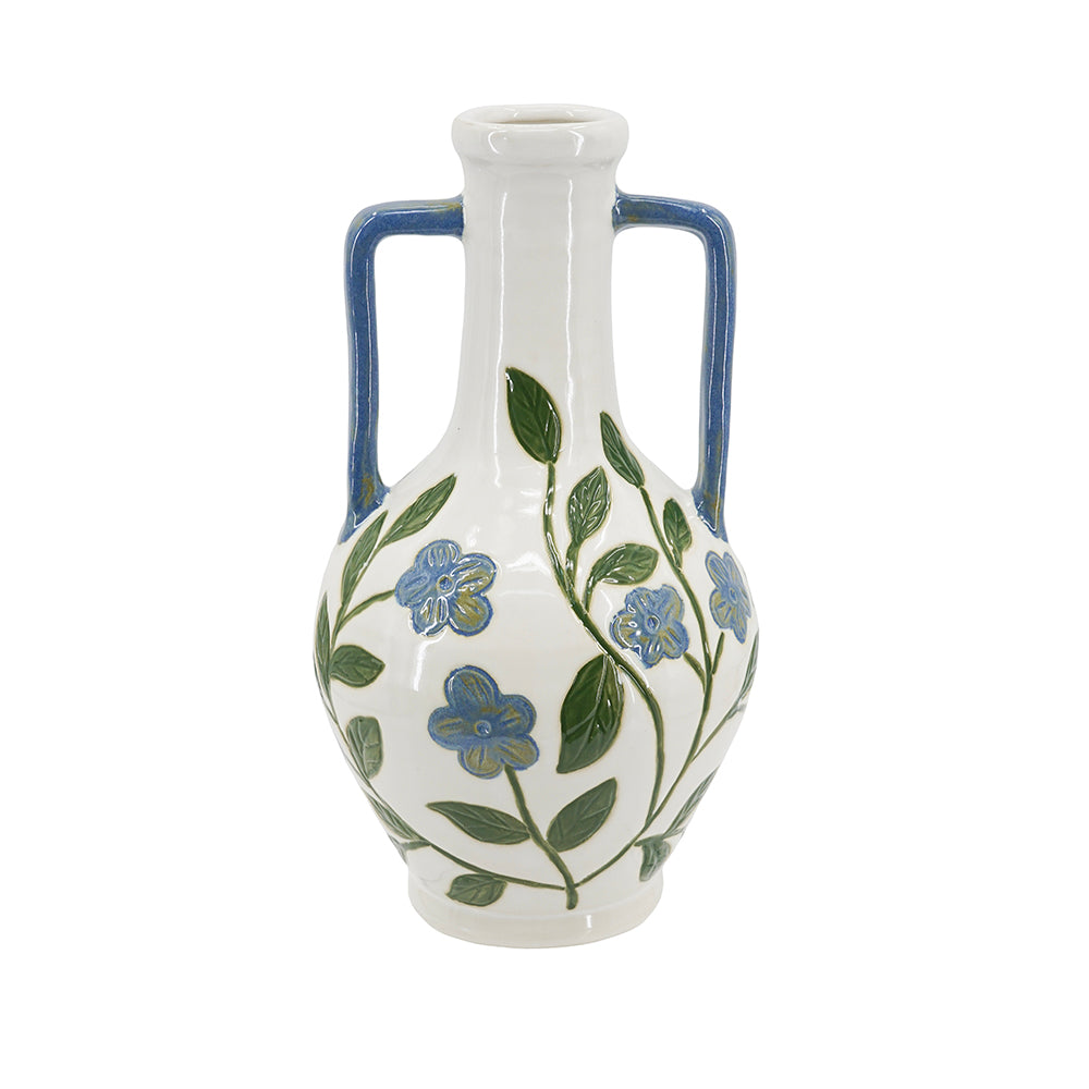 Floral Amphora Ceramic Vase