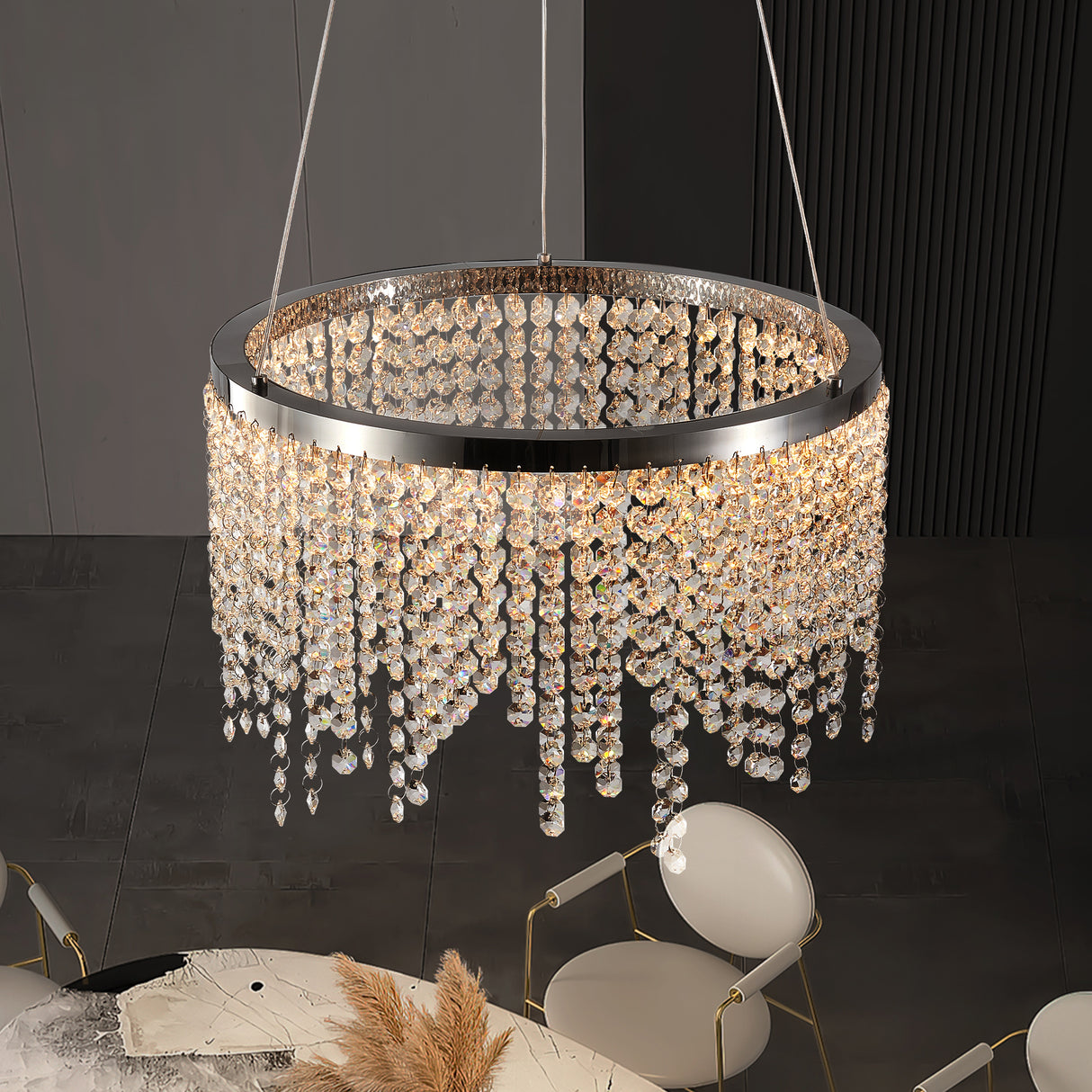 16-Inch Luxury Crystal LED Chandelier