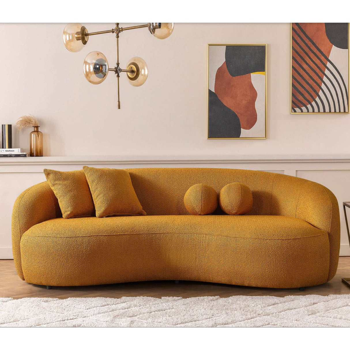 Drake - Japandi Style Curvy Boucle Sofa