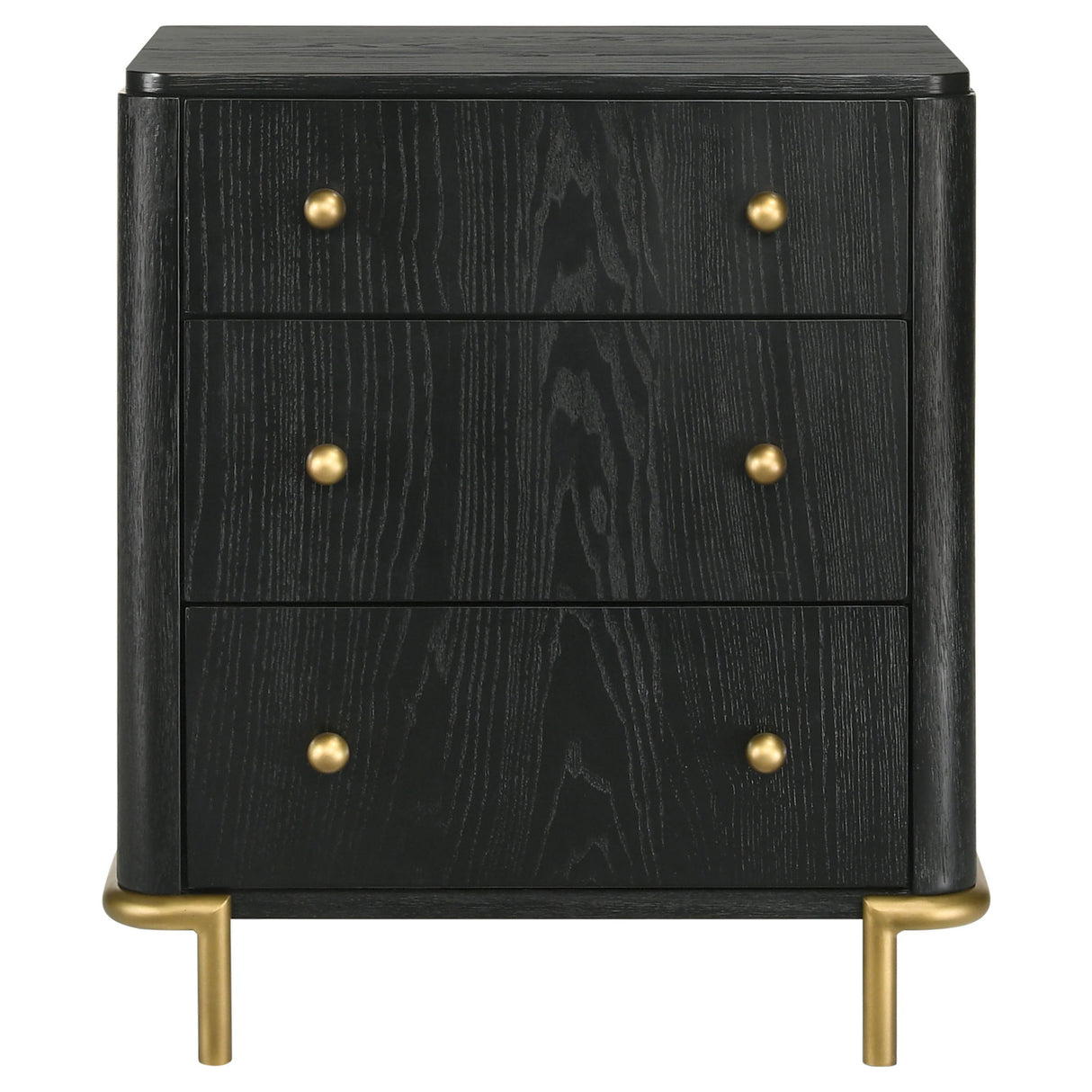 Anser - 3 Drawer Nightstand - Black