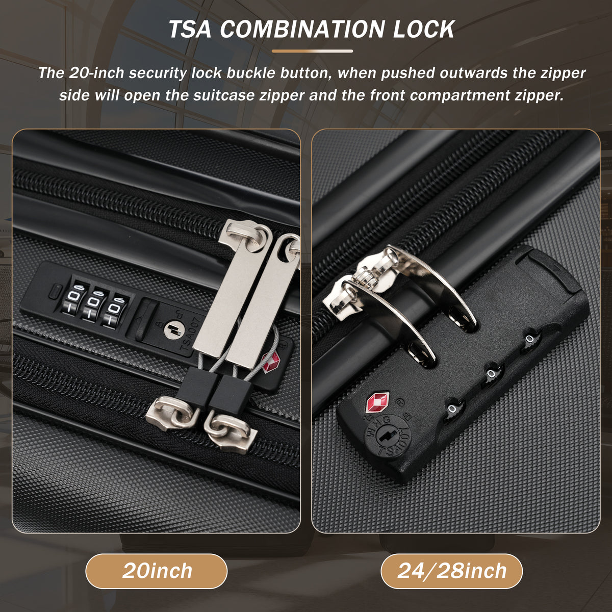 Hardside Luggage Set - 5 Piece with USB Port & TSA Lock