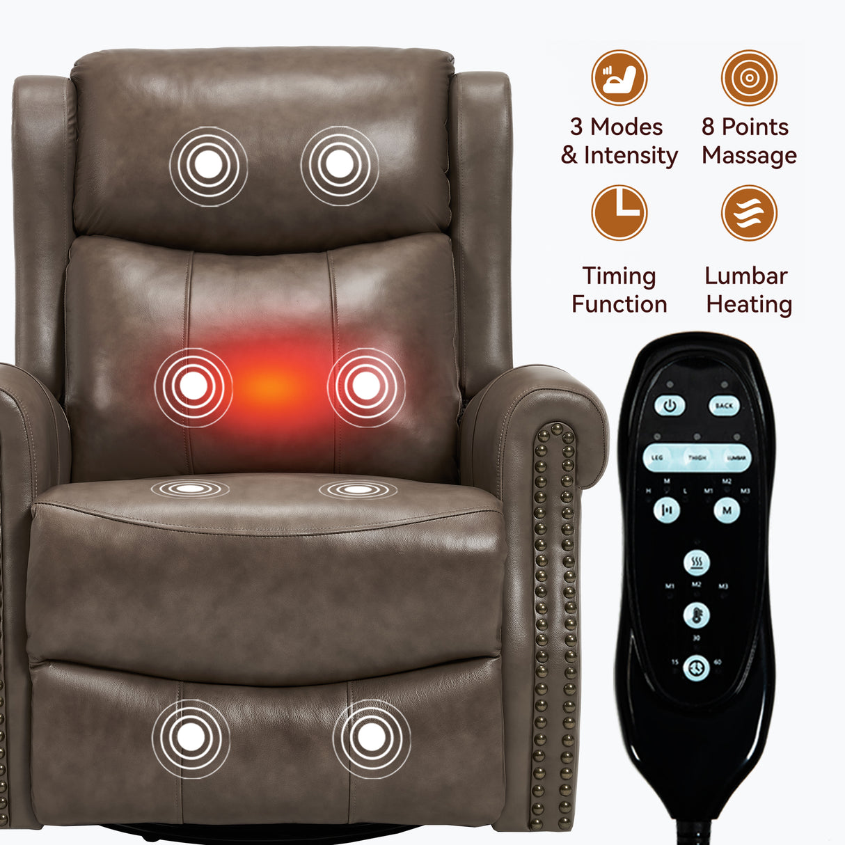 Heat Massage Manual Recliner Chair