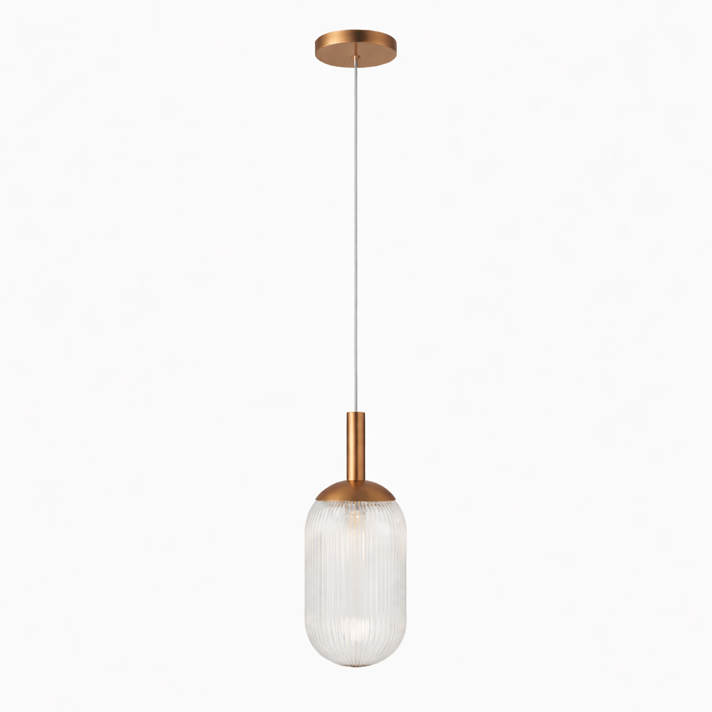 Modern Style Pendant Lamp - Bronze and Clear