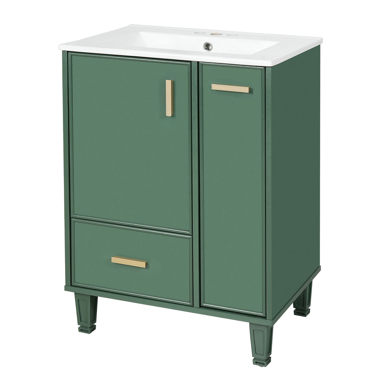 Bathroom Vanity With Sink, Deep Drawer, Door Shelf, 2 Tier Basket - Best Buy Furniture