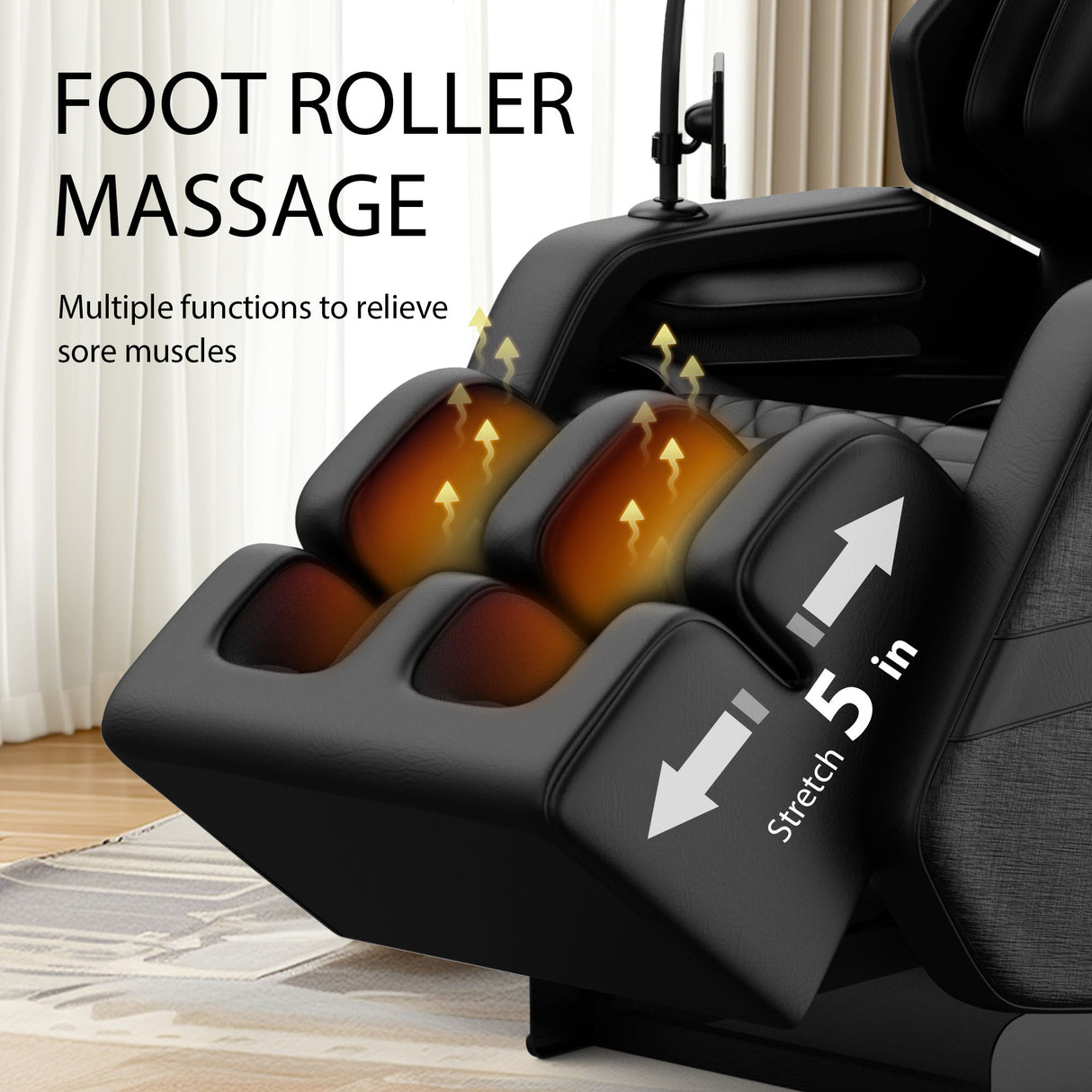 Massage Chair Recliner With Zero Gravity, Full Body Air Pressure - Black