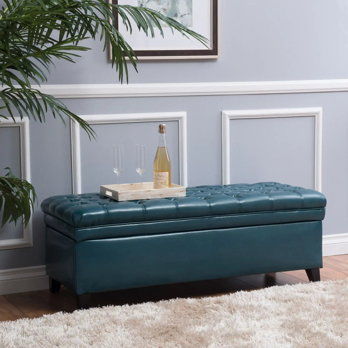 Juliana - Storage Ottoman With Birch Legs - Best Buy Furniture
