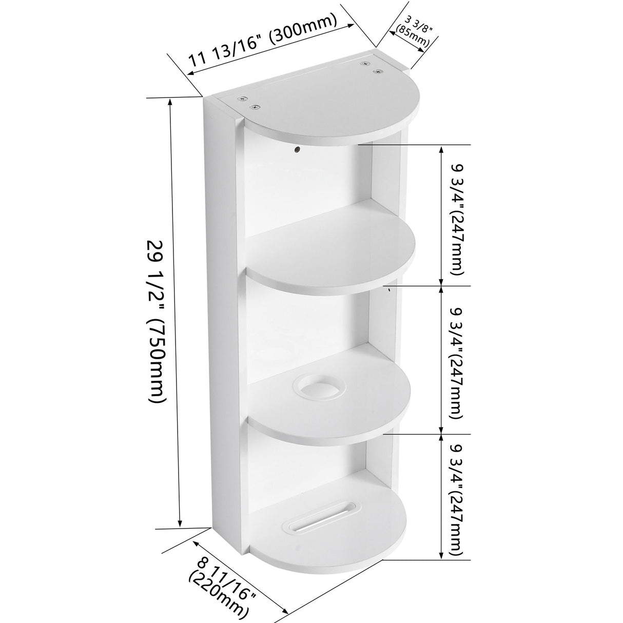 Bathroom Wall Mounted Storage Rack With Floating Design