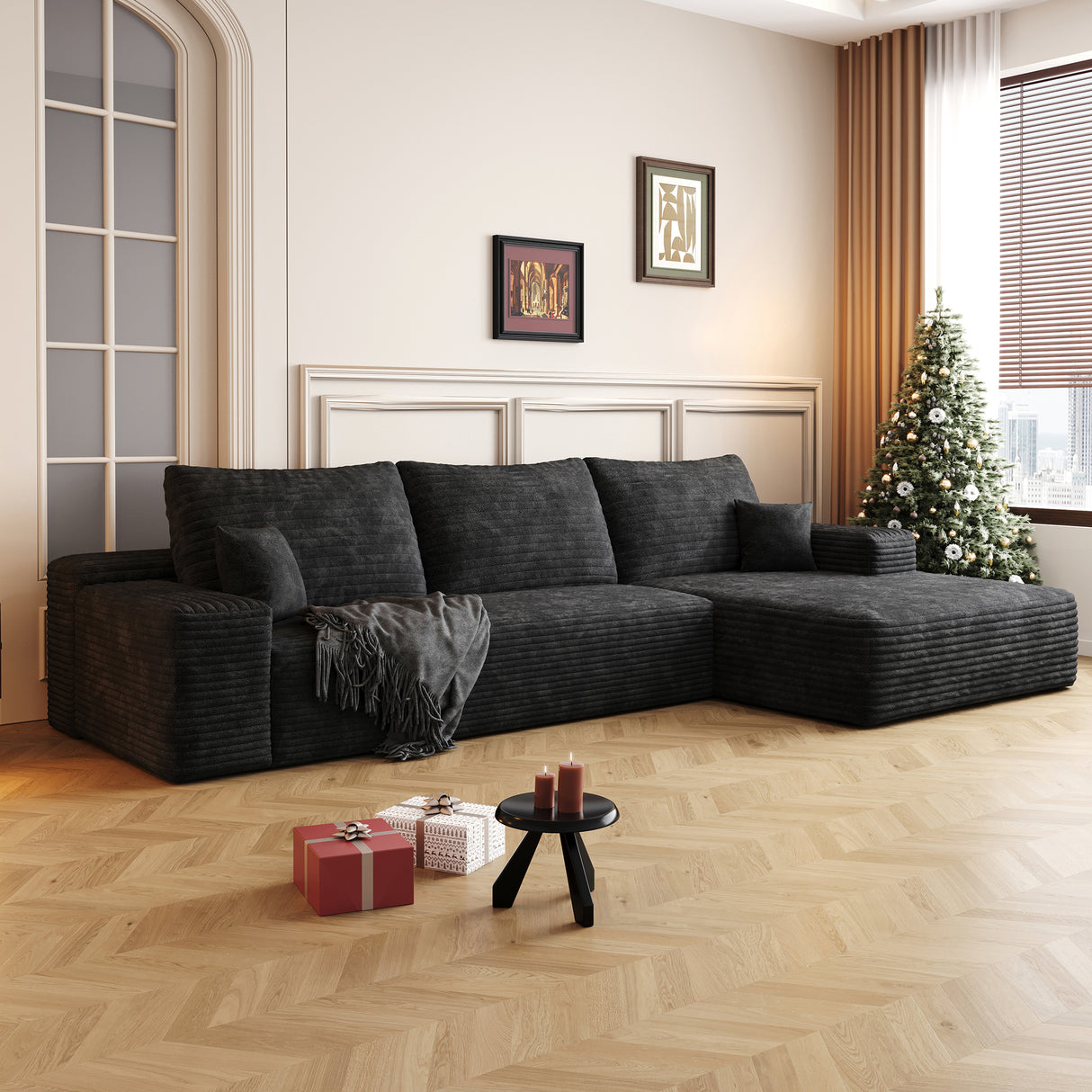 107" Cloud Sectional Couch with L-Shape Chaise