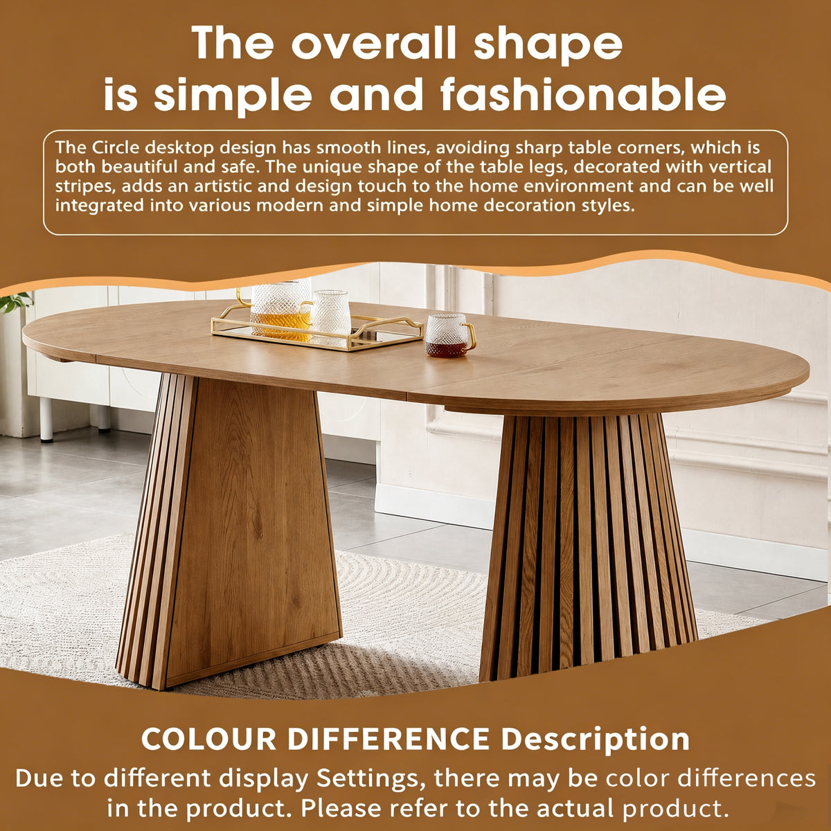 Wooden Flexible and Extendable Dining Table